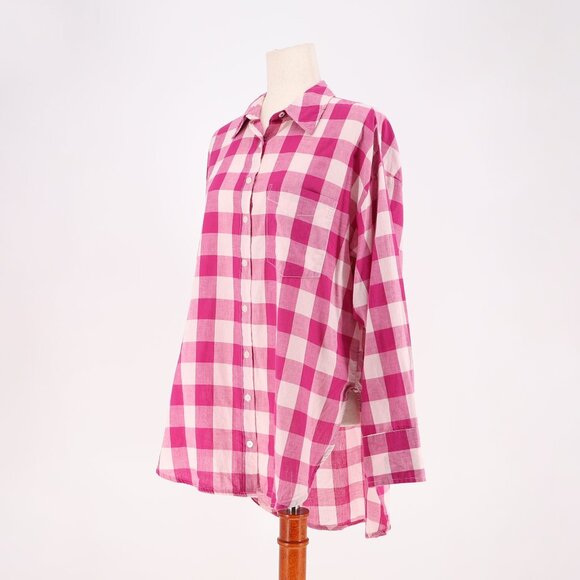 MAEVE ANTHROPOLOGIE The Bennet Buttondown Shirt Oversized Buffalo Check Size S - Picture 4 of 8